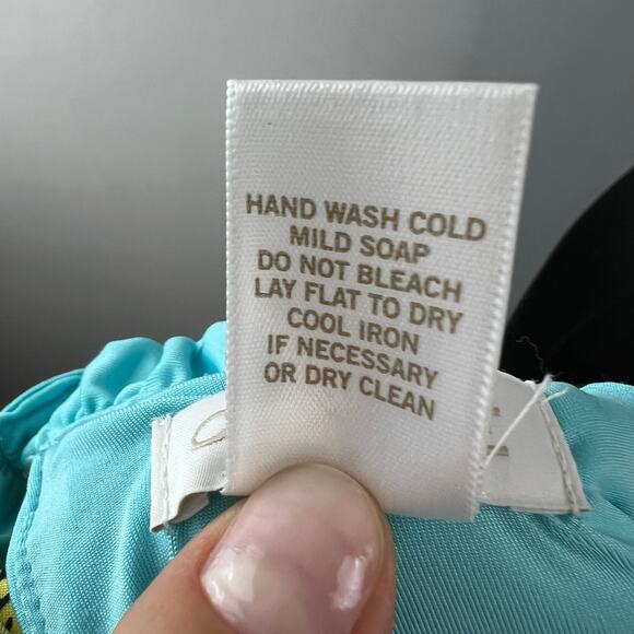 CACHE Womens Baroque Chain Halter Dress Blue Yellow Sleeveless Stretch Size M - Picture 10 of 10